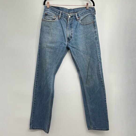 Levi's 505 Medium Wash Regular Fit Men's Jeans Size 33/34 - Picture 1 of 6